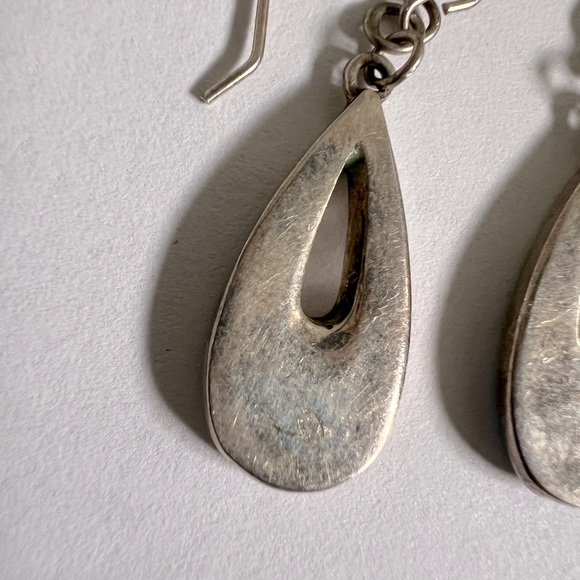 Southwest style turquoise inlay dangle earrings sterling 925 - Picture 6 of 7